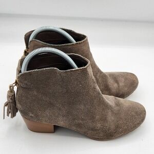 Reaction Kenneth Cole Brown Suede Ankle Booties with‎ Tassel Back Zipper
